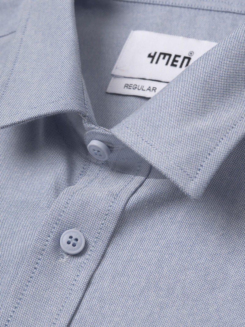 Áo Sơ Mi Tay Ngắn Oxford Thêu 4M Ở Túi Form Regular SM191 Màu Xám