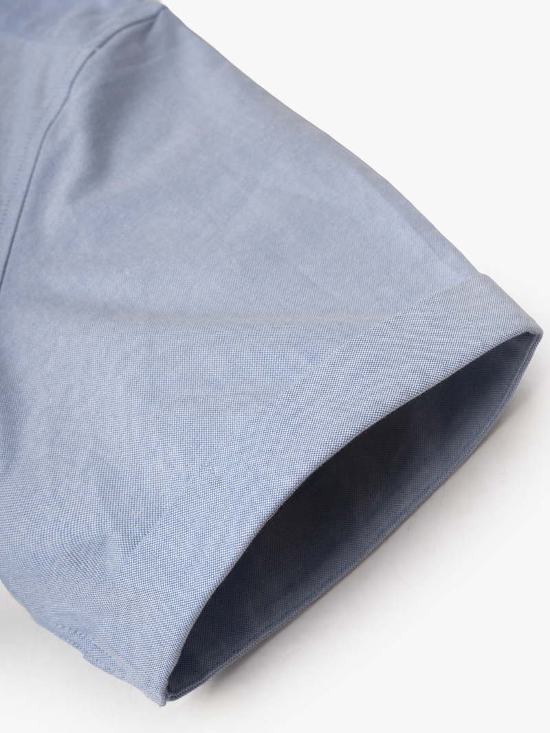 Áo Sơ Mi Tay Ngắn Oxford Thêu 4M Ở Túi Form Regular SM191 Màu Xanh Biển