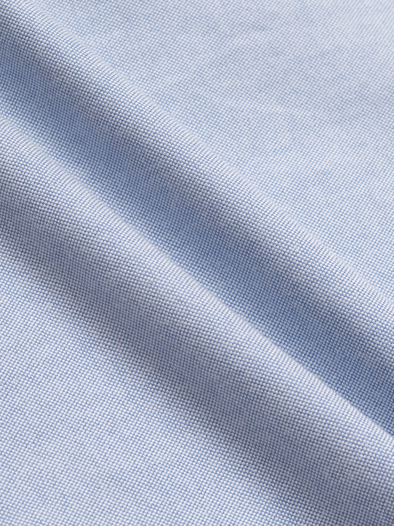 Áo Sơ Mi Tay Ngắn Oxford Thêu 4M Ở Túi Form Regular SM191 Màu Xanh Biển