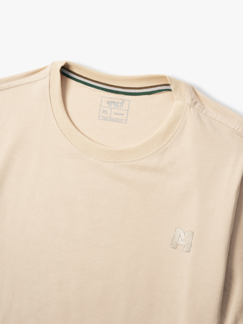 Áo Thun Cổ Tròn Trơn Form Slimfit AT132 Màu Be