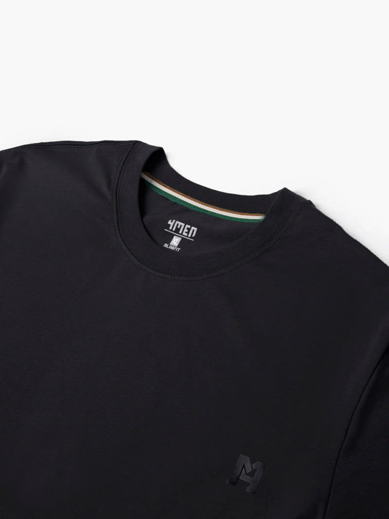 Áo Thun Cổ Tròn Trơn Form Slimfit AT132 Màu Đen