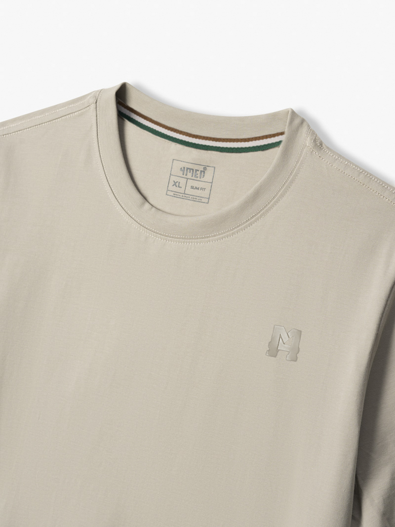 Áo Thun Cổ Tròn Trơn Form Slimfit AT132 Màu Xám Xanh slide content