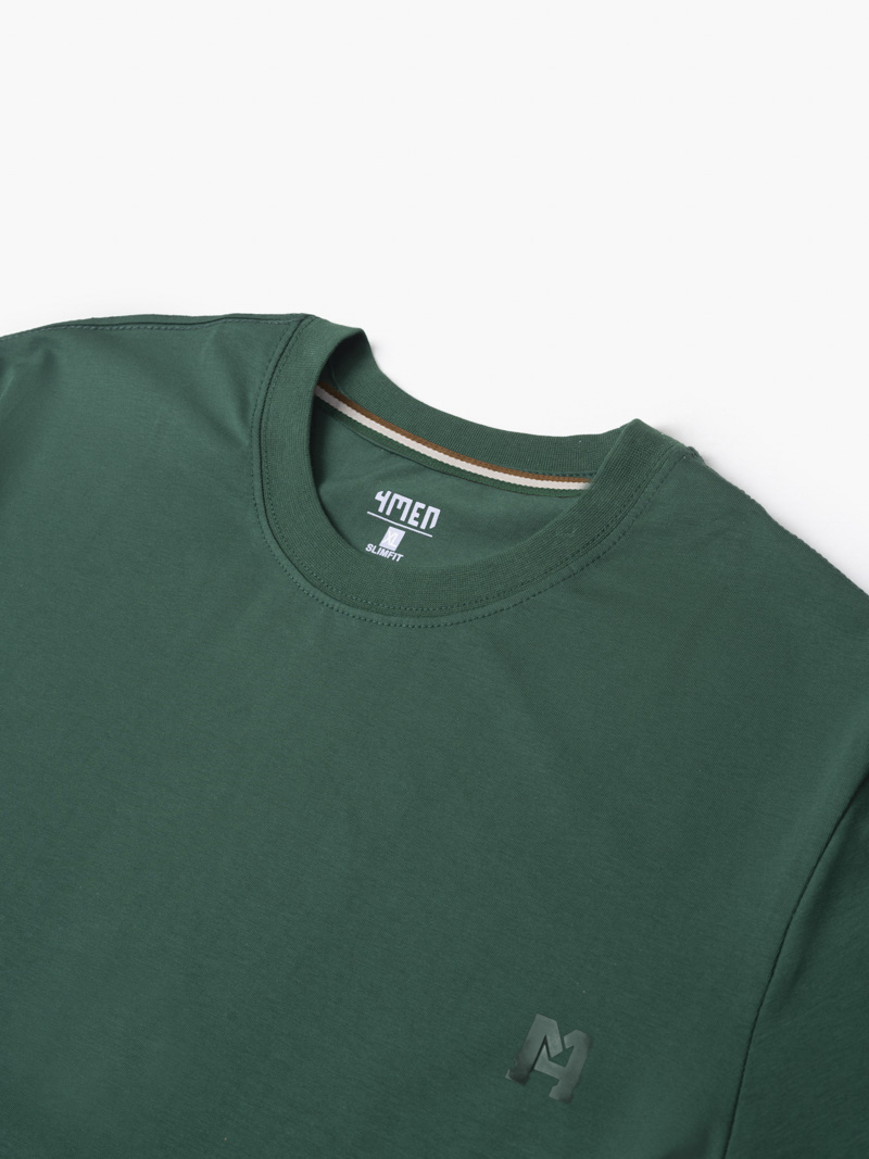 Áo Thun Cổ Tròn Trơn Form Slimfit AT132 Màu Xanh Lá