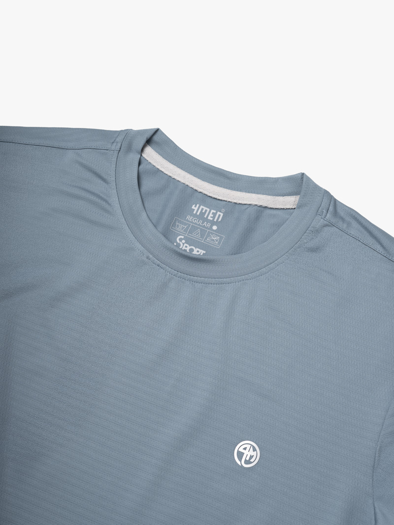 Áo Thun Thể Thao In Logo 4M Tròn Form Regular AT175 Màu Xám