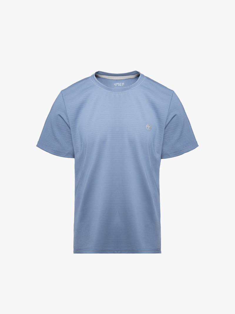 Áo Thun Thể Thao In Logo 4M Tròn Form Regular AT175 Màu Xám Xanh