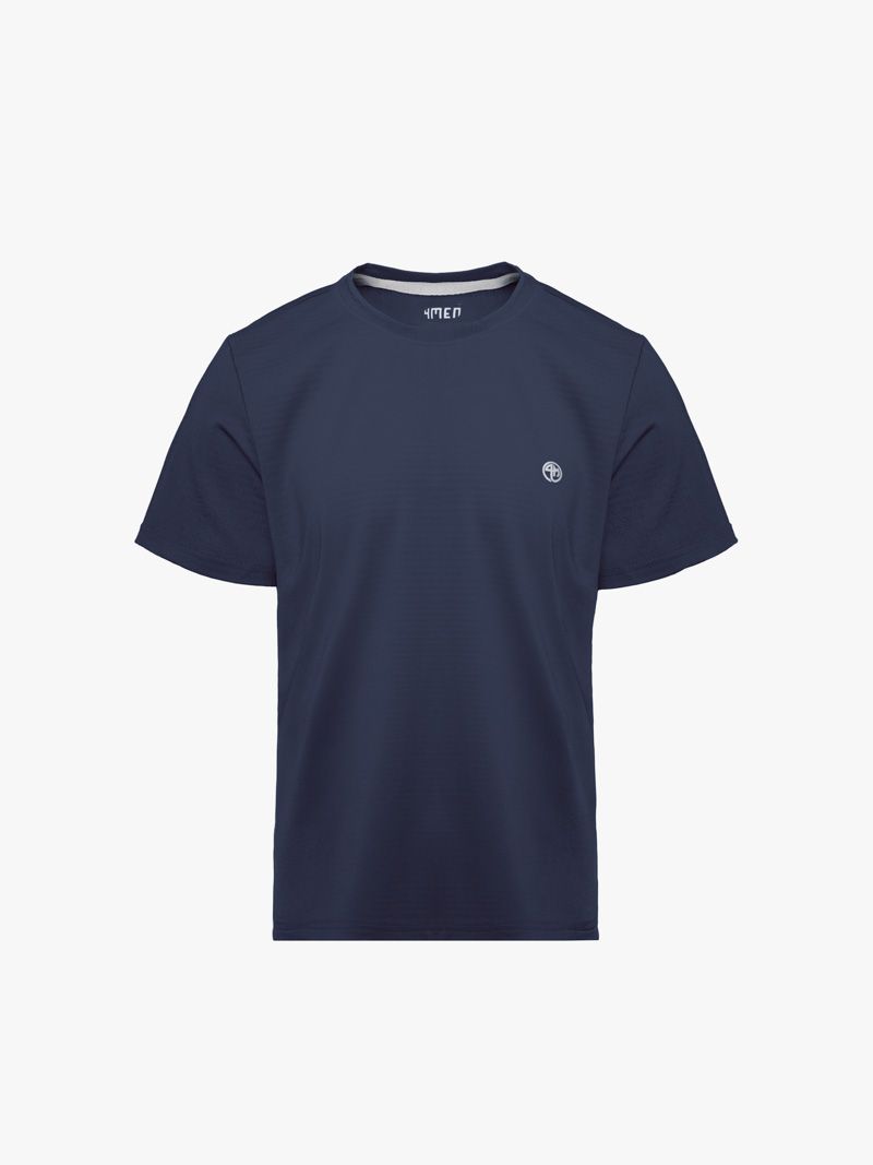 Áo Thun Thể Thao In Logo 4M Tròn Form Regular AT175 Màu Xanh Đen