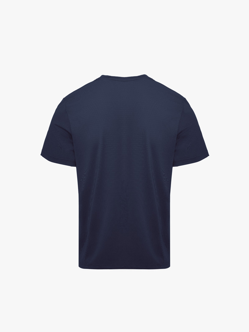 Áo Thun Thể Thao In Logo 4M Tròn Form Regular AT175 Màu Xanh Đen