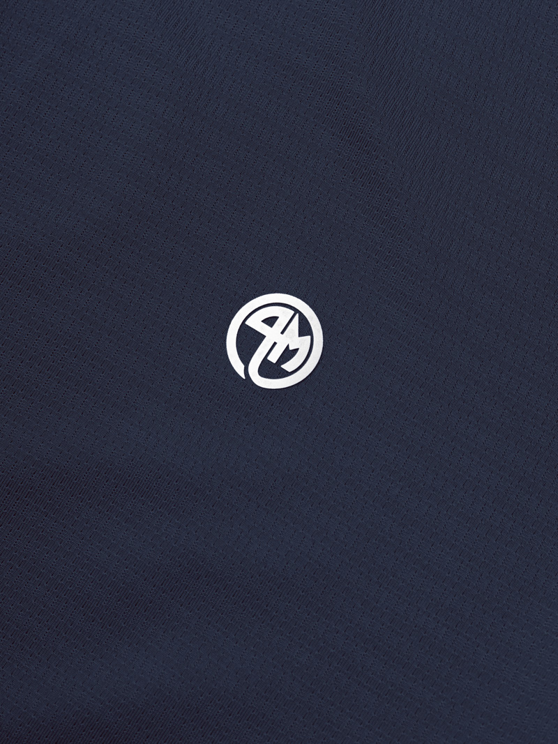 Áo Thun Thể Thao In Logo 4M Tròn Form Regular AT175 Màu Xanh Đen
