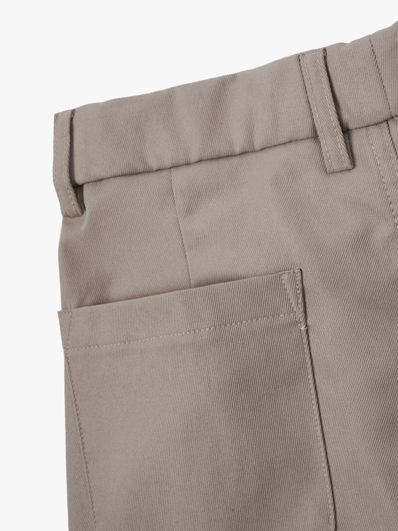 Quần Short Kaki Sidetab Xếp Ly Form Regular QS069 Màu Be