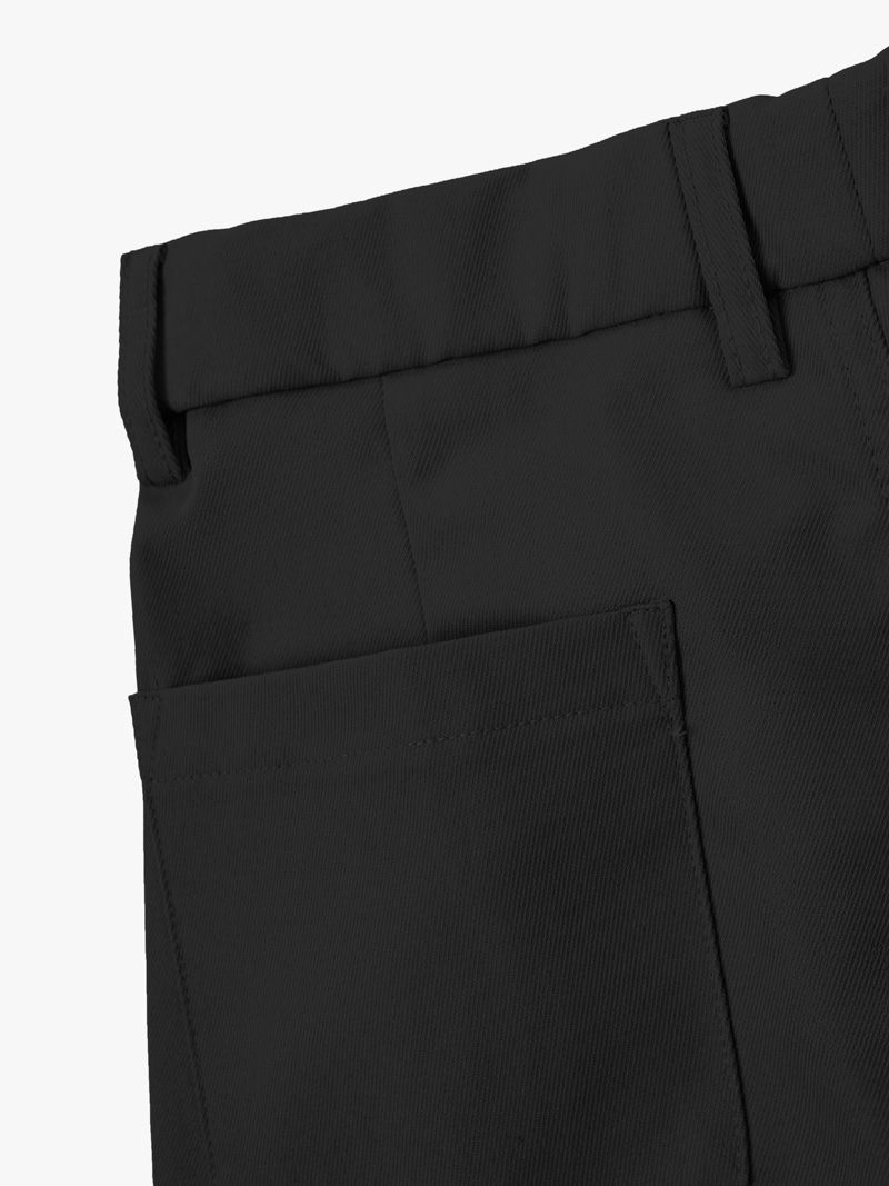 Quần Short Kaki Sidetab Xếp Ly Form Regular QS069 Màu Đen