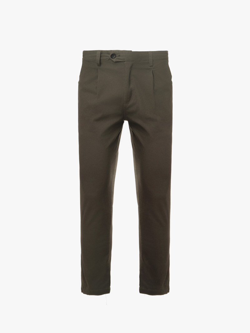 Quần Kaki Diễu 2 Bên Miệng Túi Form Slimfit QK031 Màu Nâu Nhạt