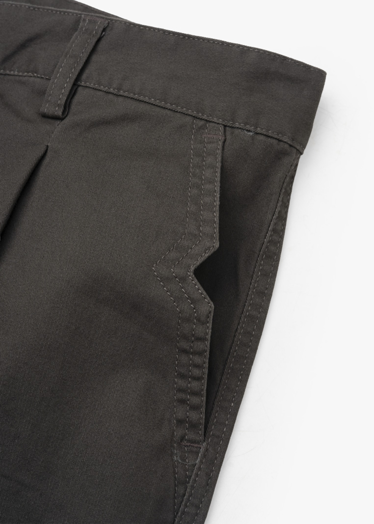 Quần Kaki Diễu 2 Bên Miệng Túi Form Slimfit QK031 Màu Xám Đậm