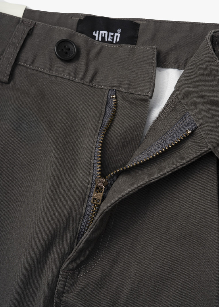 Quần Kaki Diễu 2 Bên Miệng Túi Form Slimfit QK031 Màu Xám Đậm