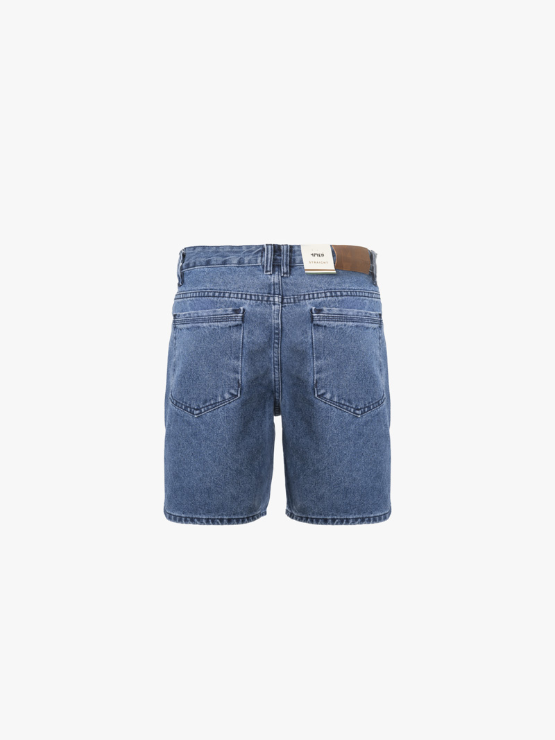 Quần Short Jean Wash Bạc Form Straight QS078