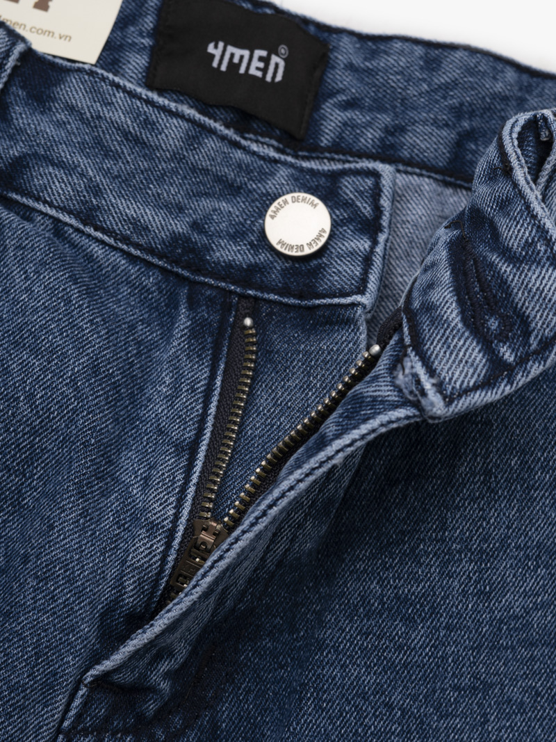 Quần Short Jean Wash Bạc Form Straight QS078