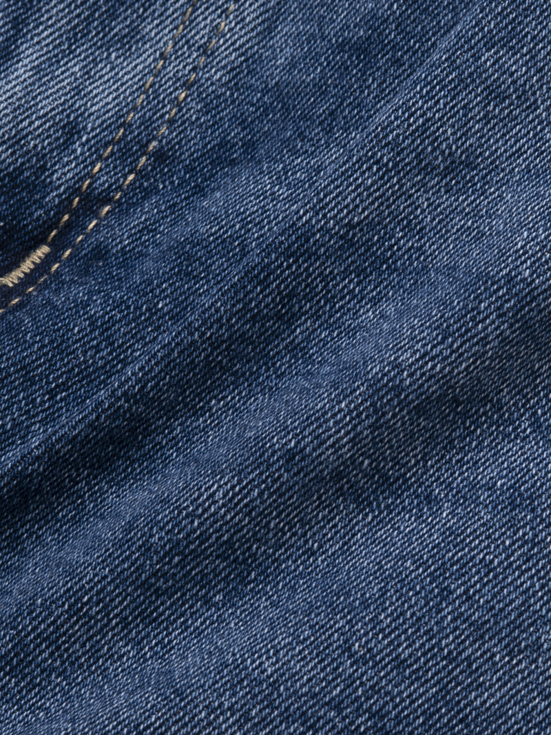 Quần Short Jean Trơn Form Regular QS076 Màu Xanh Biển Đậm