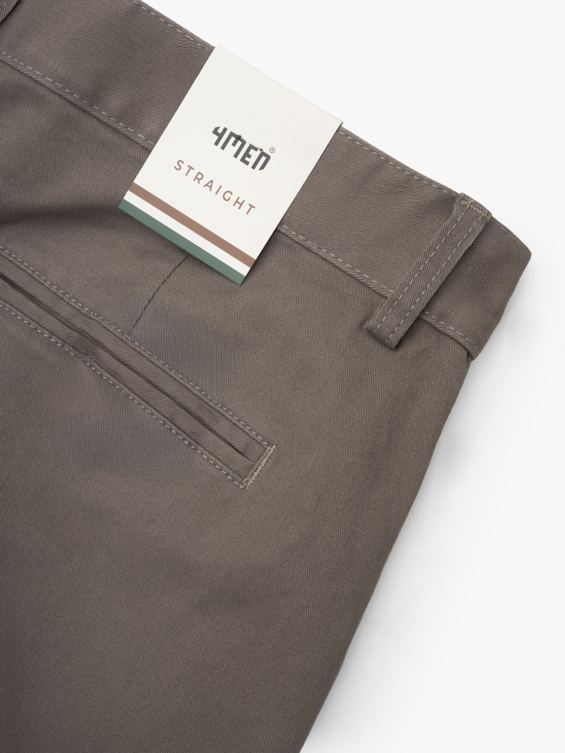 Quần Short Kaki Diễu 2 Bên Miệng Túi Form Straight QS074 Màu Nâu Nhạt