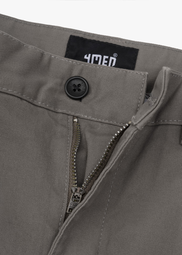 Quần Short Kaki Diễu 2 Bên Miệng Túi Form Straight QS074 Màu Xám Đậm