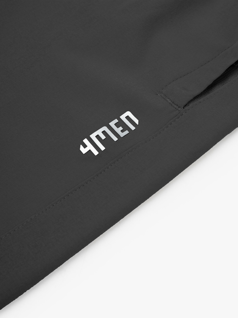 Quần Short Thể Thao In Chữ 4MEN ở Túi Form Relax Sport QS077 Màu Đen