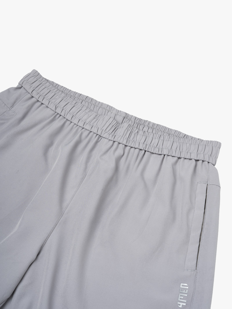 Quần Short Thể Thao In Chữ 4MEN ở Túi Form Relax Sport QS077 Màu Xám Nhạt