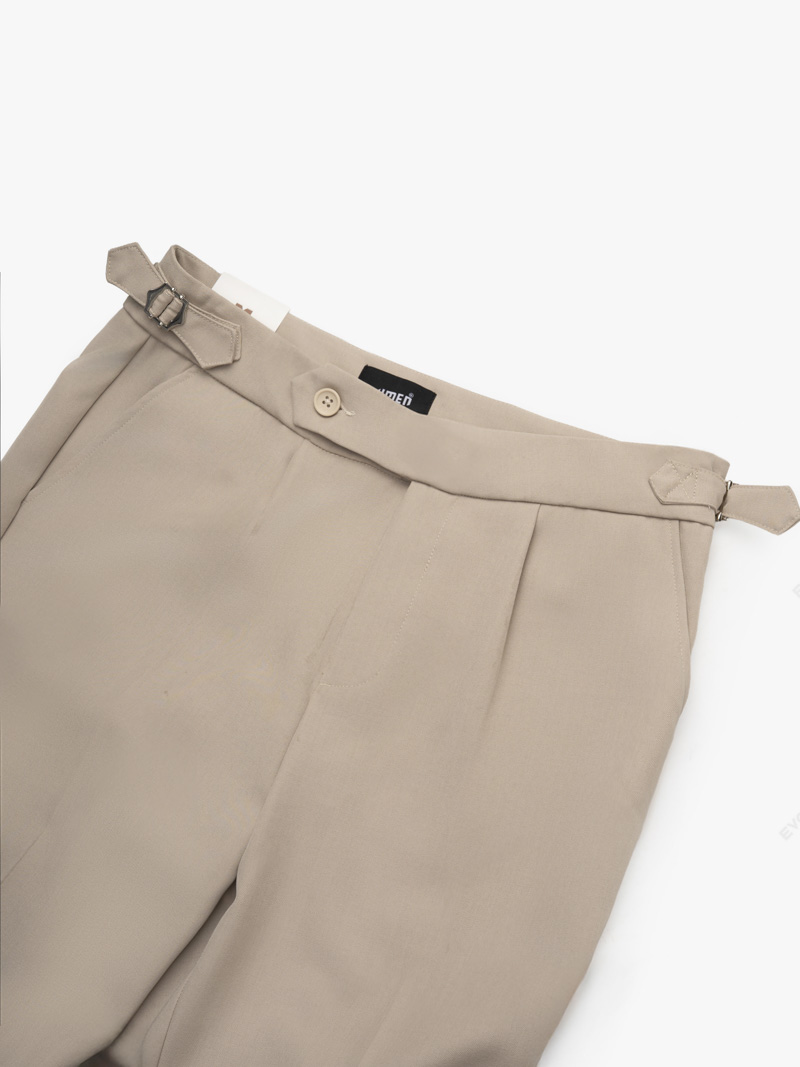 Quần Tây Sidetab Trơn Form Slimfit QT069 Màu Be