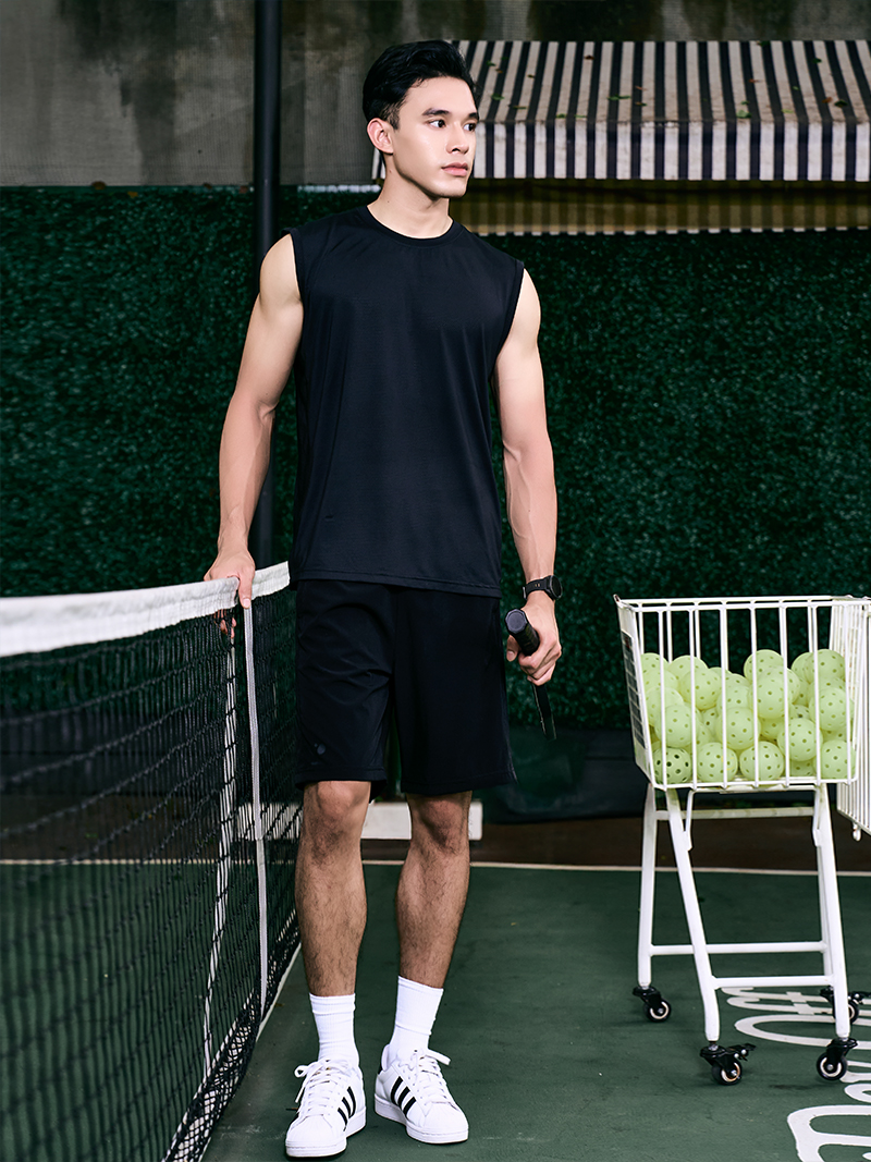 Áo Ba Lỗ In Logo 4MEN Club Sau Lưng Form Regular AT179 Màu Đen