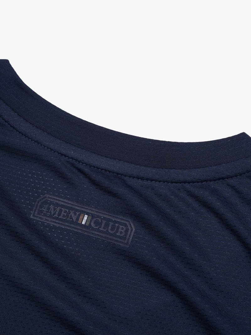 Áo Ba Lỗ In Logo 4MEN Club Sau Lưng Form Regular AT179 Màu Xanh Đen