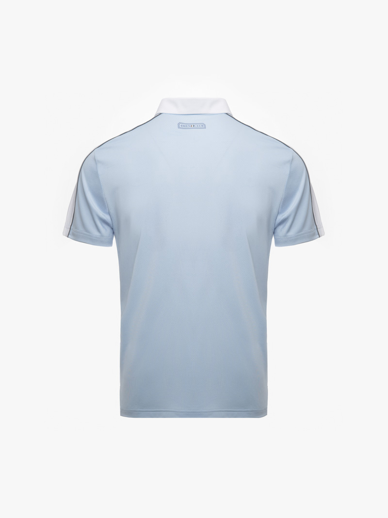 Áo Polo Thể Thao Phối In Logo 4MEN Club Sau Lưng Form Regular PO169 Màu Xanh Biển