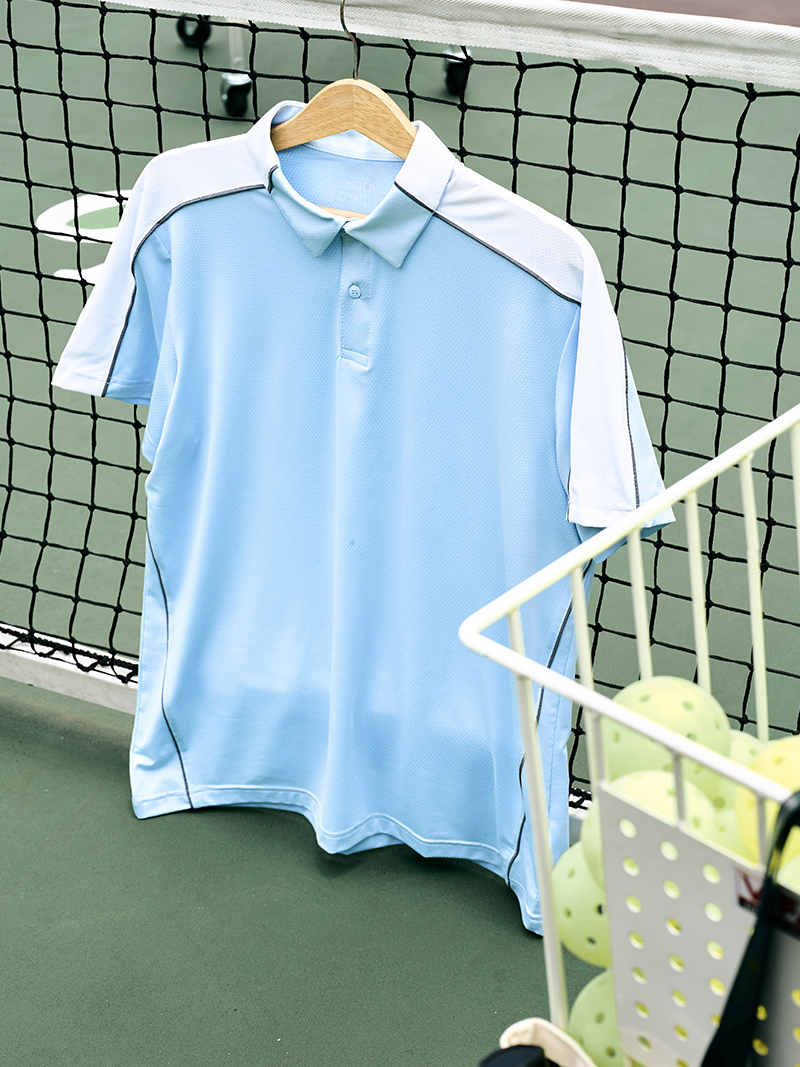 Áo Polo Thể Thao Phối In Logo 4MEN Club Sau Lưng Form Regular PO169 Màu Xanh Biển