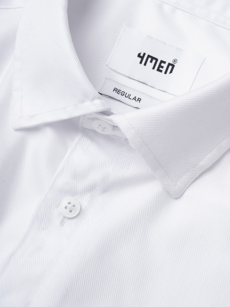 Áo Sơ Mi Tay Ngắn Sớ Chéo Thêu Chữ 4M Form Regular SM179