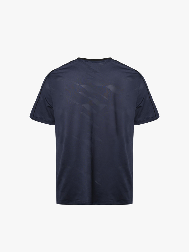 Áo Thun Thể Thao Cổ Phối 2 Màu Form Regular AT176 Màu Xanh Đen