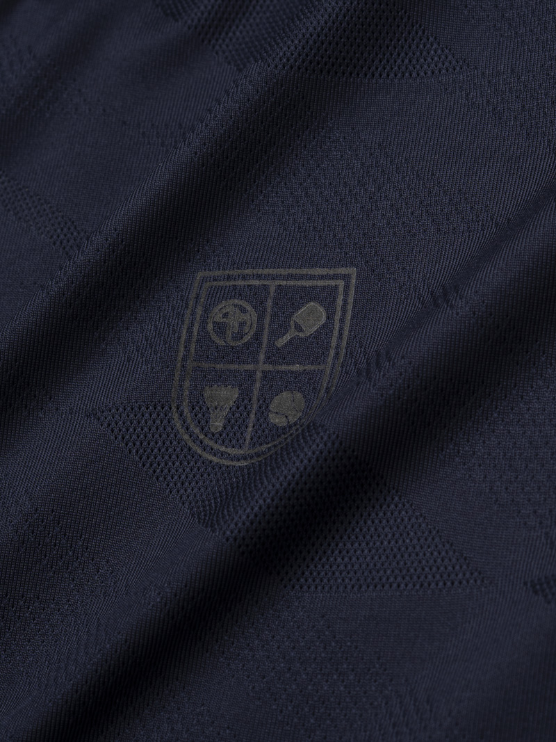 Áo Thun Thể Thao Cổ Phối 2 Màu Form Regular AT176 Màu Xanh Đen