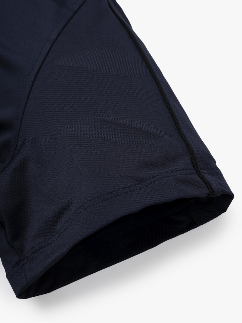 Áo Thun Thể Thao Cổ Phối 2 Màu Form Regular AT176 Màu Xanh Đen