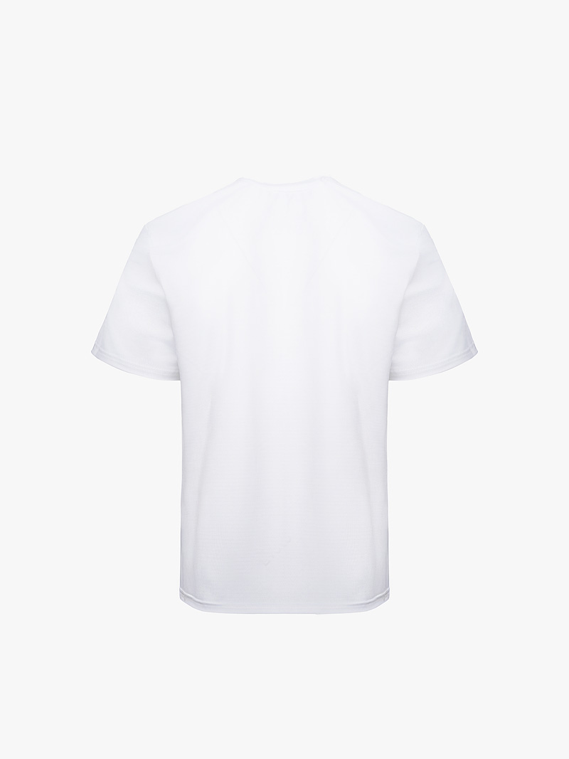 Áo Thun Thể Thao Phối Vai Form Regular AT177 Màu Trắng