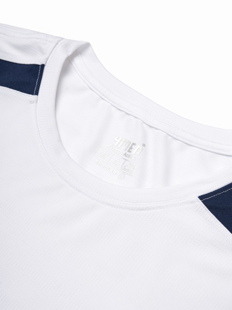 Áo Thun Thể Thao Phối Vai Form Regular AT177 Màu Trắng