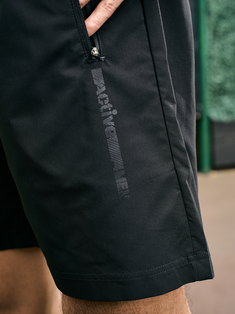 Quần Short Thể Thao In Chữ Active 4MEN Form Regular QS080 Màu Đen