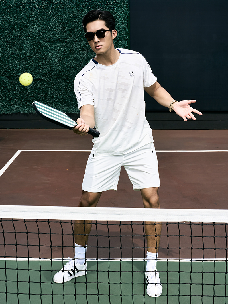 Quần Short Thể Thao In Chữ Active 4MEN Form Regular QS080 Màu Trắng