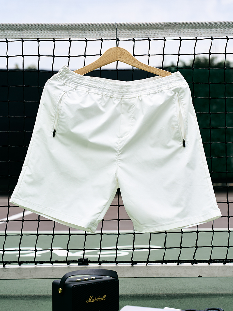 Quần Short Thể Thao In Chữ Active 4MEN Form Regular QS080 Màu Trắng