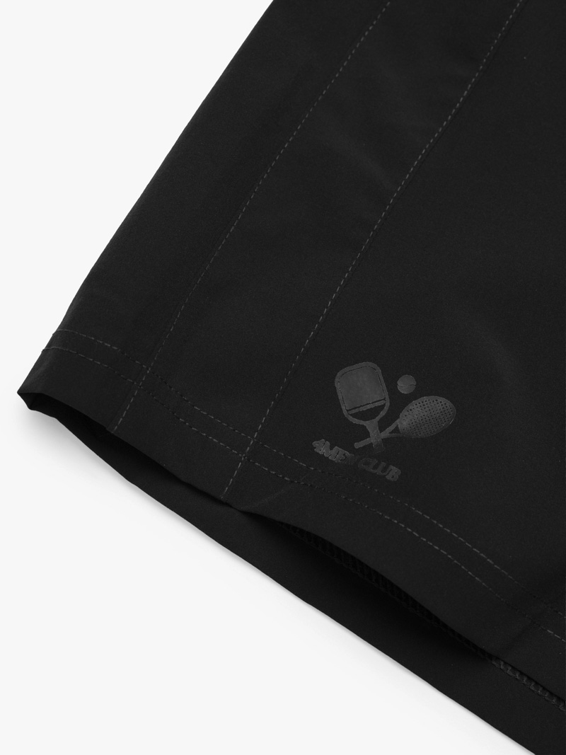 Quần Short Thể Thao In Logo 4Men Club Form Regular QS079 Màu Đen