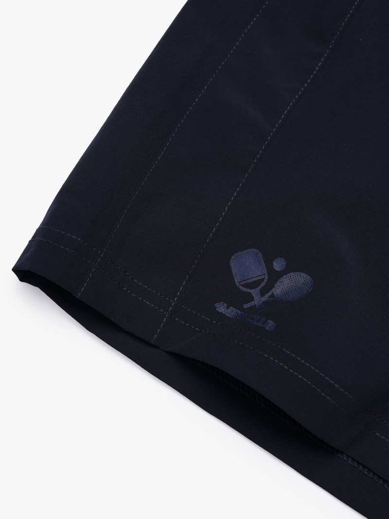 Quần Short Thể Thao In Logo 4Men Club Form Regular QS079 Màu Xanh Đen