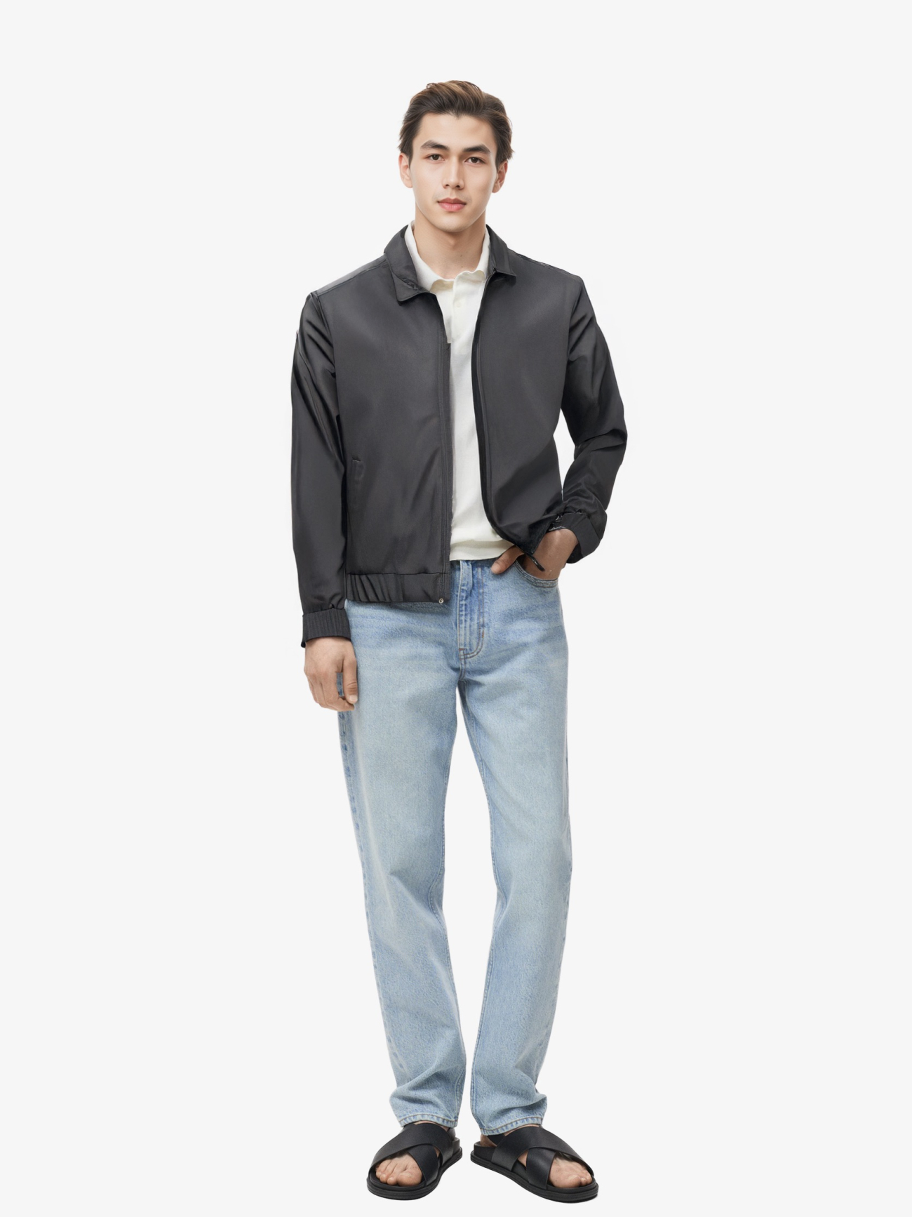 Áo Khoác Dù Ép Trơn Form Regular AK078 Màu Xám Đậm