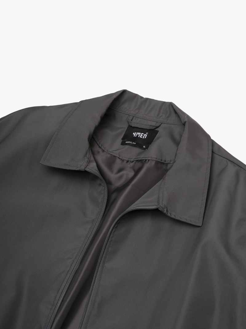 Áo Khoác Dù Ép Trơn Form Regular AK078 Màu Xám Đậm