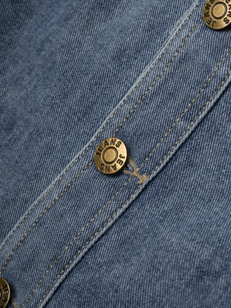 Áo Khoác Jean Trơn Túi Hộp 2 Bên Form Regular AK077 Màu Xanh Biển Đậm