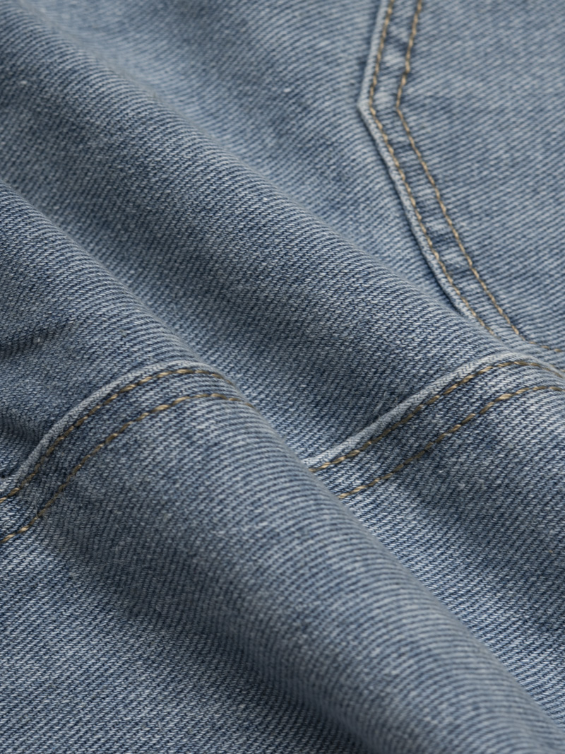 Áo Khoác Jean Trơn Túi Hộp 2 Bên Form Regular AK077 Màu Xanh Biển Nhạt