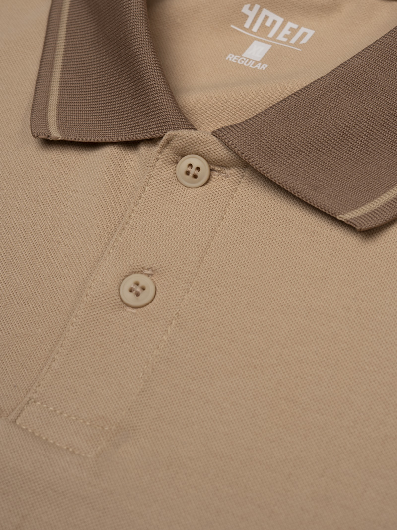 Áo Polo Cá Sấu In 2 Bên Sườn Form Regular PO175 Màu Be