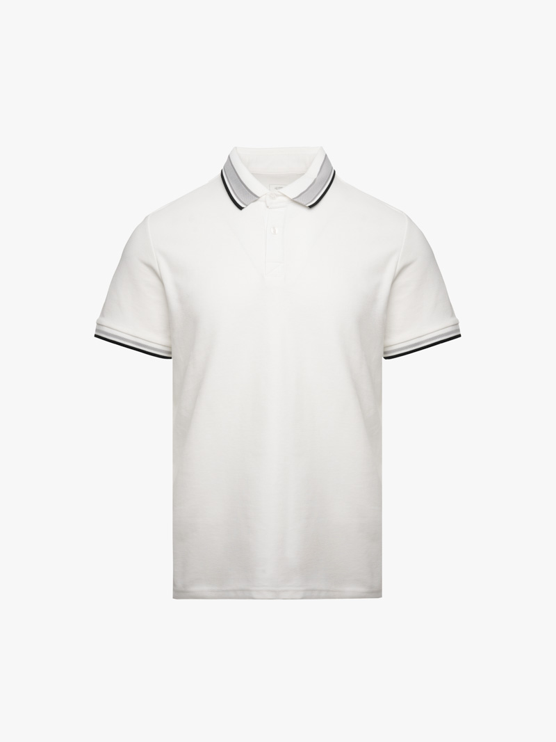 Áo Polo Cổ Phối Màu Form Regular PO172 Màu Trắng