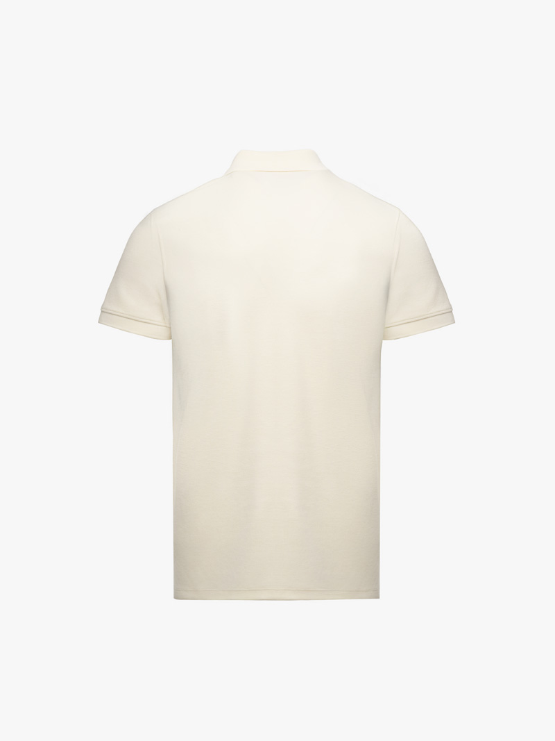 Áo Polo Dệt Kim Dây Kéo Form Slimfit PO174 Màu Trắng Kem