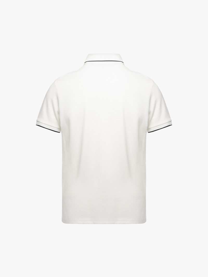 Áo Polo Phối Bo Cổ Dệt Mè Form Regular PO173 Màu Trắng