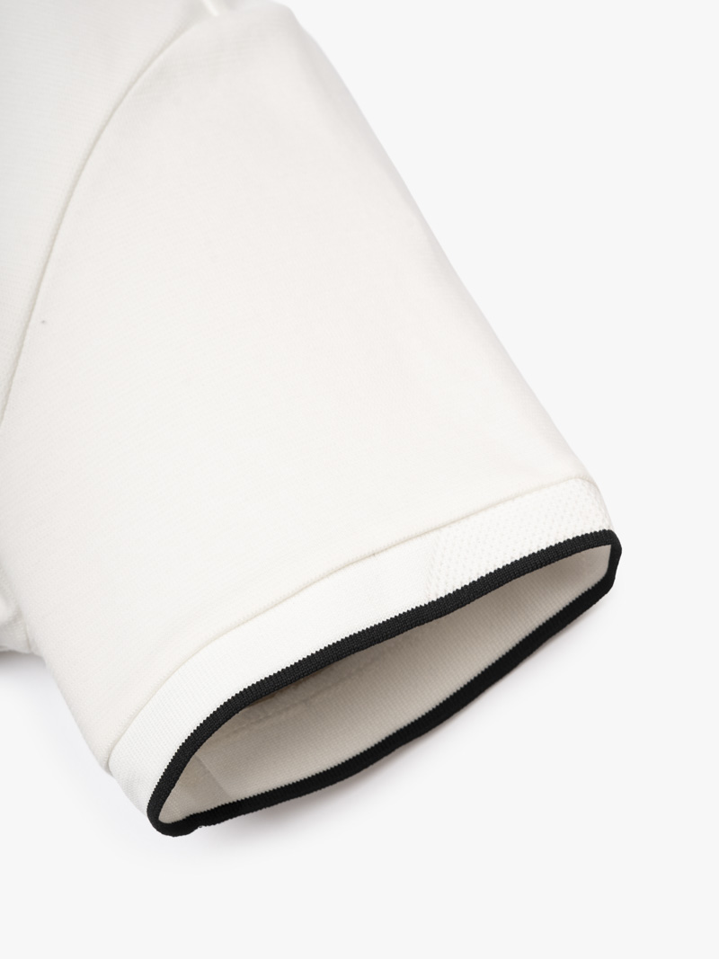 Áo Polo Phối Bo Cổ Dệt Mè Form Regular PO173 Màu Trắng