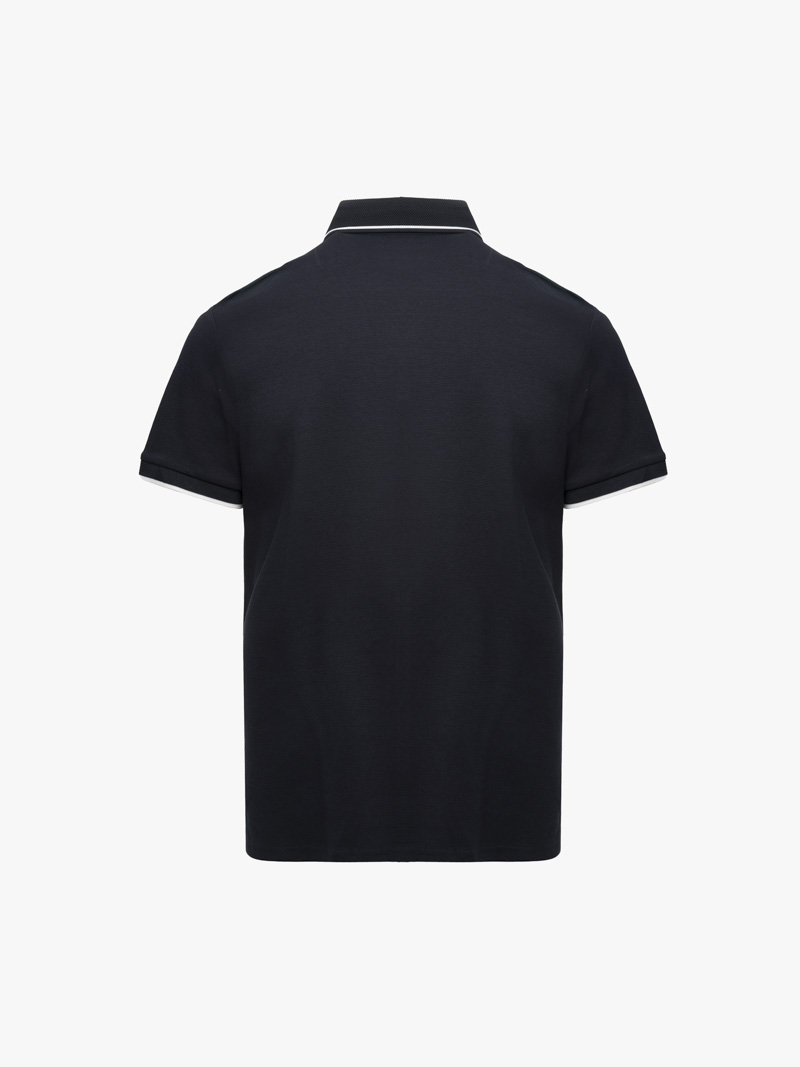 Áo Polo Phối Bo Cổ Dệt Mè Form Regular PO173 Màu Xanh Đen